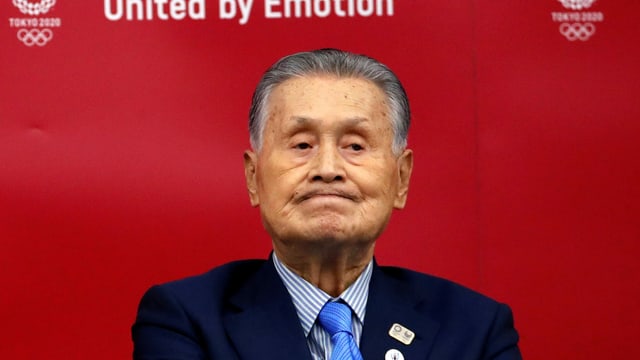 Mori an einer Medienkonferenz am 17. Juli in Tokio Mori an einer Medienkonferenz am 17. Juli in Tokio