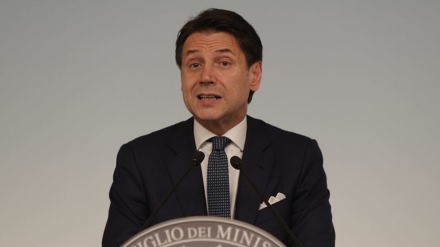 Premier Conte bei einer Rede. Premier Conte bei einer Rede.