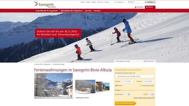 La pagina d'internet da la destinaziun Savognin Bivio Alvra. La pagina d'internet da la destinaziun Savognin Bivio Alvra.