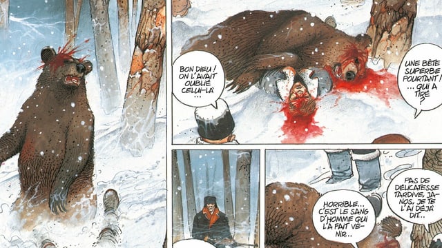 Comic einer Bärenjagd Comic einer Bärenjagd