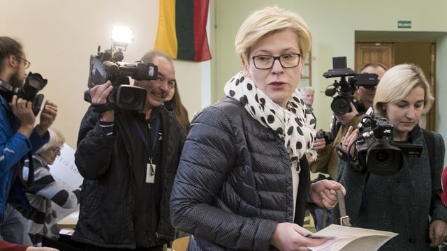 Ingrida Simonyte bei ihrem Urnengang Ingrida Simonyte bei ihrem Urnengang