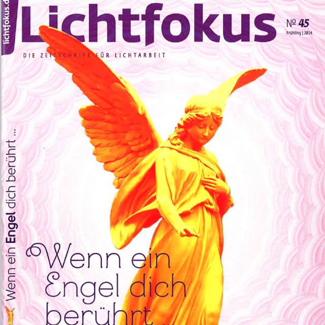 Cover der Zeitschrift Lichtfokus, darauf abgebildet ein Engel. Cover der Zeitschrift Lichtfokus, darauf abgebildet ein Engel.