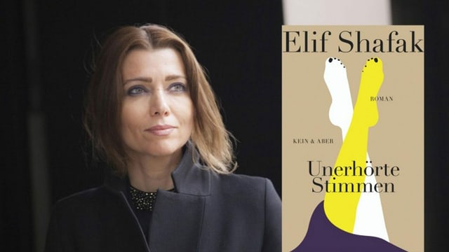 Purtret da la scribenta Elif Shafar e la cuverta da ses cudesch. Purtret da la scribenta Elif Shafar e la cuverta da ses cudesch.