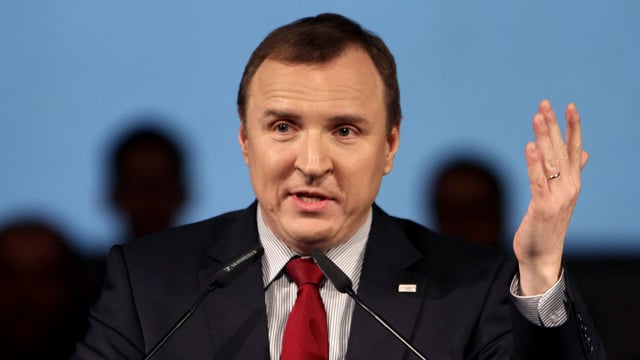 Jacek Kurski bei einer Rede. Jacek Kurski bei einer Rede.