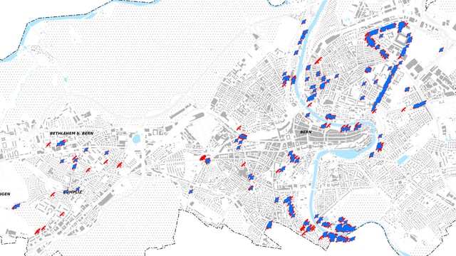 Blau: colonias veglias / cotschen: colonias novas. Blau: colonias veglias / cotschen: colonias novas.