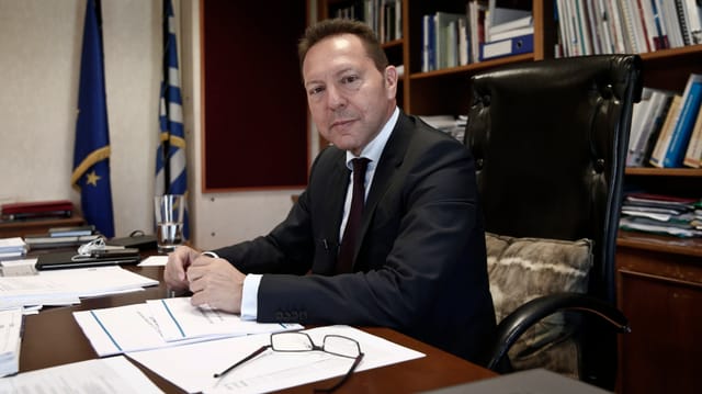 Porträt von Finanzministers Ioannis Stournaras. Porträt von Finanzministers Ioannis Stournaras.
