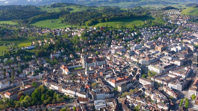 St. Gallen aus Vogelperspektive St. Gallen aus Vogelperspektive
