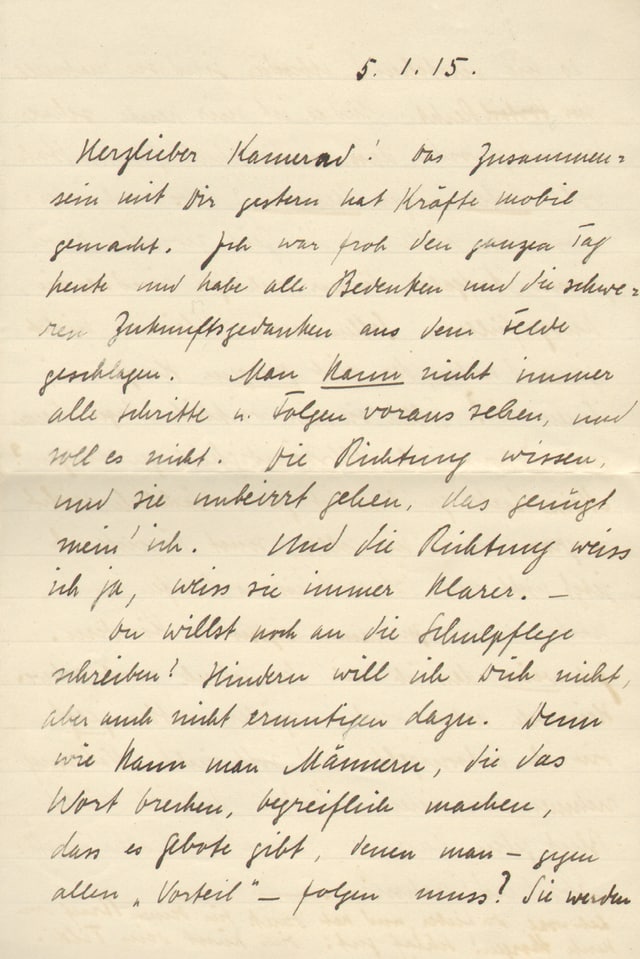 Ein Brief von Mathilde Le Jeune-Jehle an ihren Mann. Ein Brief von Mathilde Le Jeune-Jehle an ihren Mann.