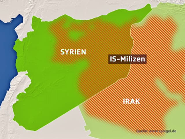 Karte Naher Osten, Syrien und Irak und die Ausbreitung des IS. Karte Naher Osten, Syrien und Irak und die Ausbreitung des IS.