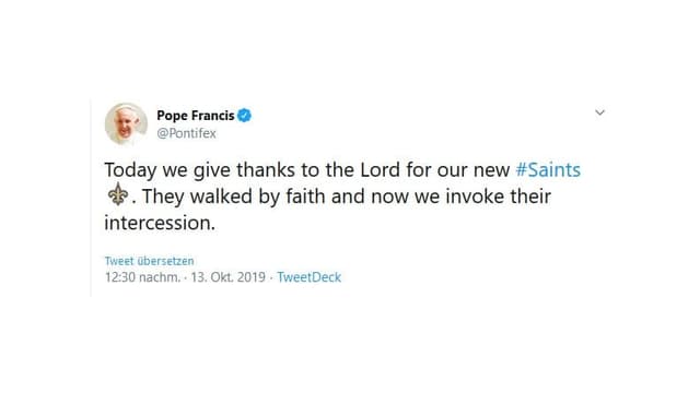 Der päpstliche Tweet mit dem irrtümlichen Hashtag Der päpstliche Tweet mit dem irrtümlichen Hashtag