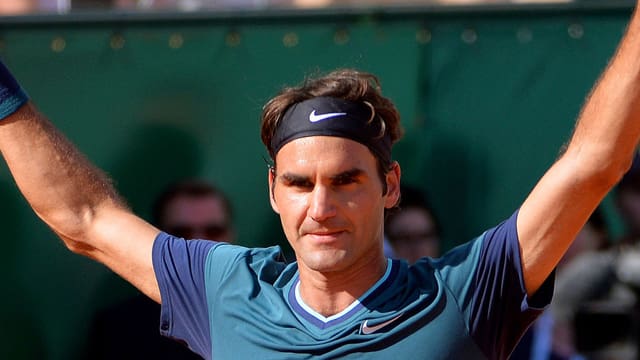 Roger Federer jubelt. Roger Federer jubelt.