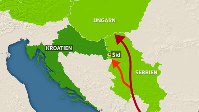Mit der Schliessung der serbisch-ungarischen Grenzen wird zwangsläufig Kroatien neues Transitland. Mit der Schliessung der serbisch-ungarischen Grenzen wird zwangsläufig Kroatien neues Transitland.