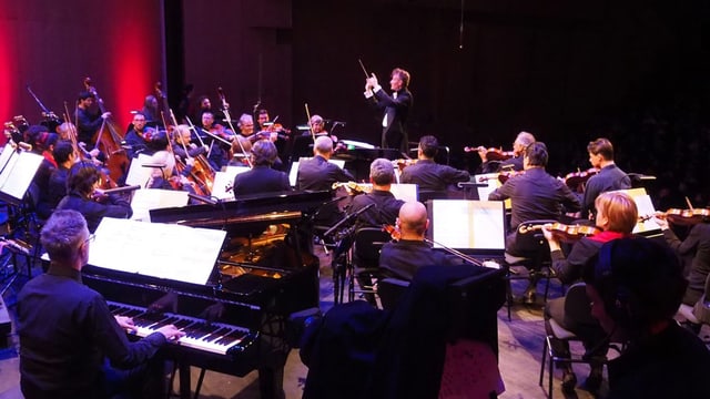 Das Orchester bei einem Auftritt. Das Orchester bei einem Auftritt.