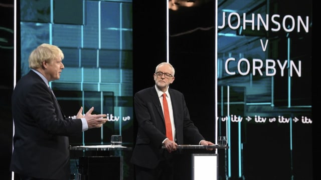 Johnson und Corbyn. Johnson und Corbyn.