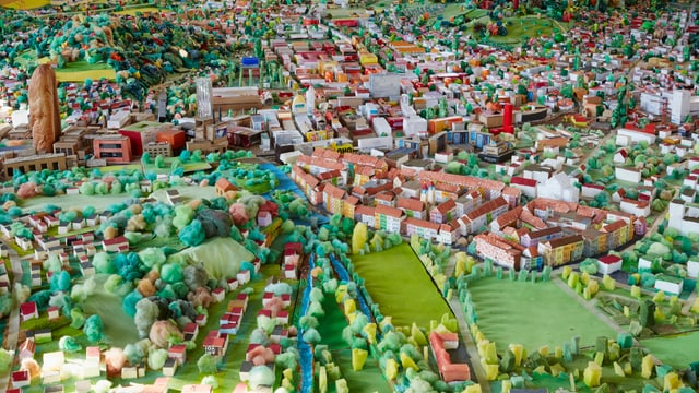 Ausschnitt aus buntem Stadtmodell Ausschnitt aus buntem Stadtmodell