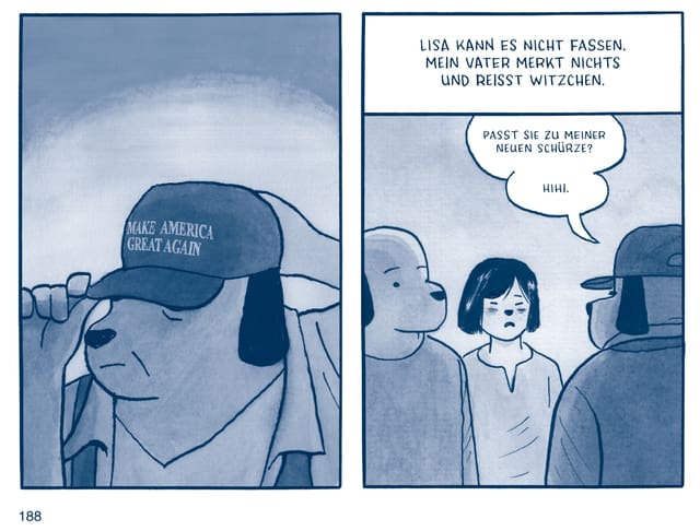 Hunde die Sprechen mit einer Cap auf der Steht Make America Great Again Hunde die Sprechen mit einer Cap auf der Steht Make America Great Again