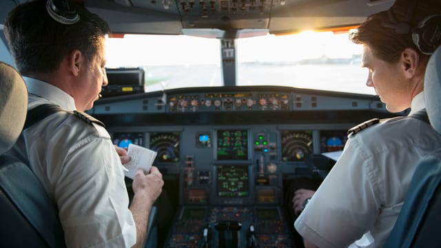 Zwei Piloten im Cockpit