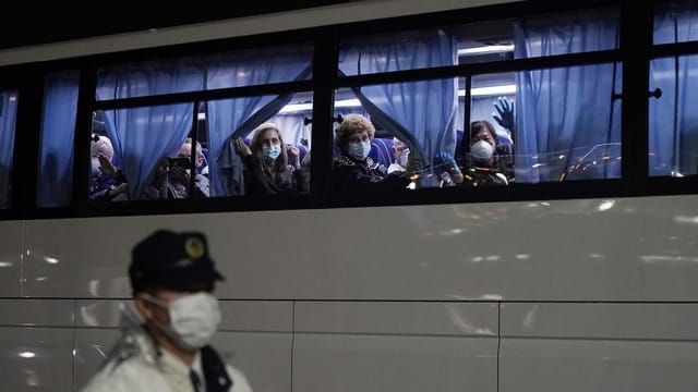 Amerikanische Passagiere im Bus Amerikanische Passagiere im Bus