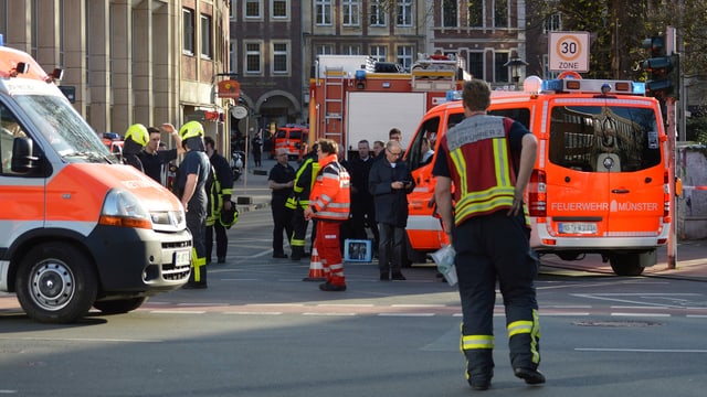 Ein Grossaufgebot der Polizei war heute in Münster vor Ort. Ein Grossaufgebot der Polizei war heute in Münster vor Ort.