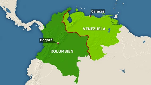 Karte von Venezuela und Kolumbien Karte von Venezuela und Kolumbien