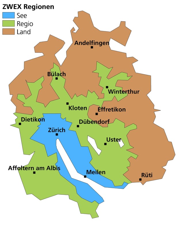 Karte des Kantons Zürich Karte des Kantons Zürich
