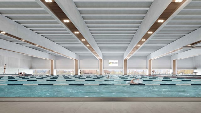 Die neue Schwimmhalle in Sursee von Innen. Die neue Schwimmhalle in Sursee von Innen.
