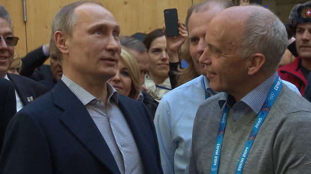 Maurer und Putin beim Smalltalk. Maurer und Putin beim Smalltalk.
