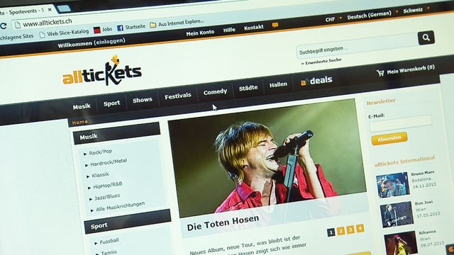 Screenshots Alltickets.ch Screenshots Alltickets.ch