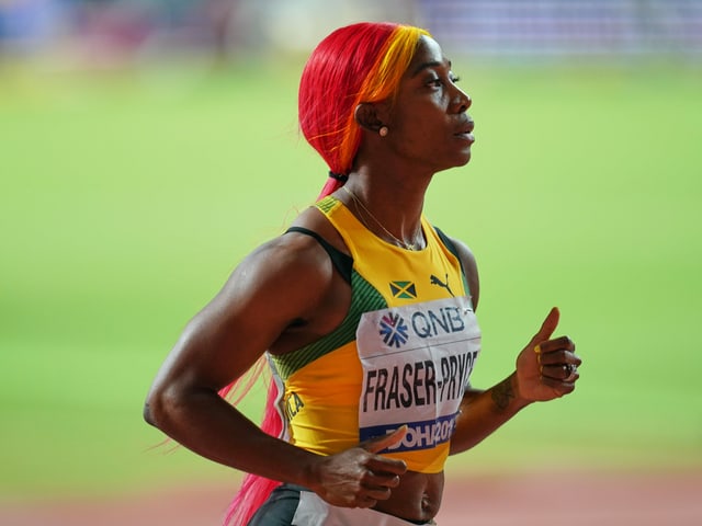 Shelly-Ann Fraser-Pryce auf der Laufbahn