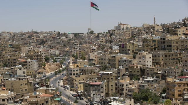 Jabal el-Hussein Camp in Amman. Jabal el-Hussein Camp in Amman.