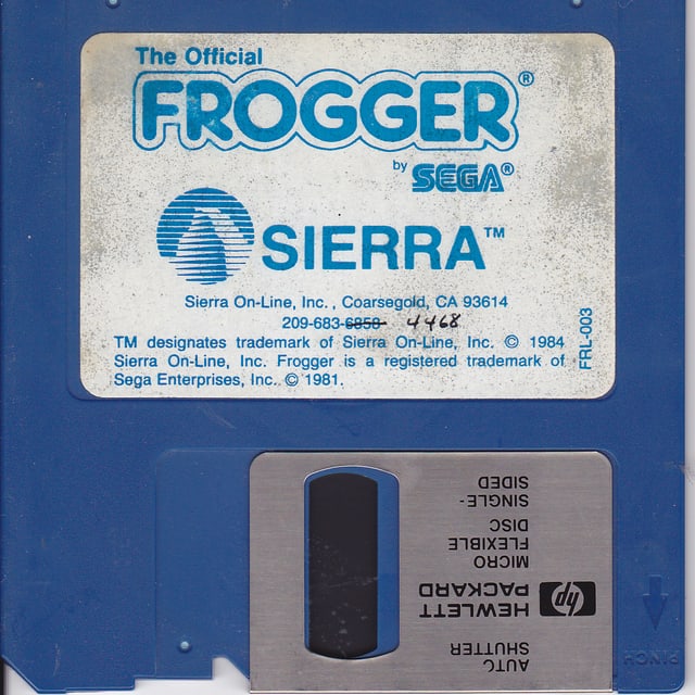 Eine Floppy Disk des Videospiels «Frogger» aus den 1980er-Jahren. Eine Floppy Disk des Videospiels «Frogger» aus den 1980er-Jahren.