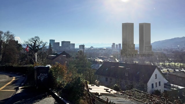 Aussicht von Höngg auf Wohntürme Aussicht von Höngg auf Wohntürme