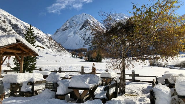 Verschneite Landschaft in Sertig. Verschneite Landschaft in Sertig.