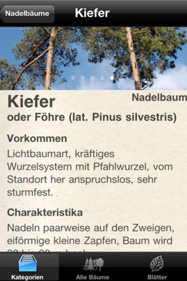 App Baumfinder. App Baumfinder.