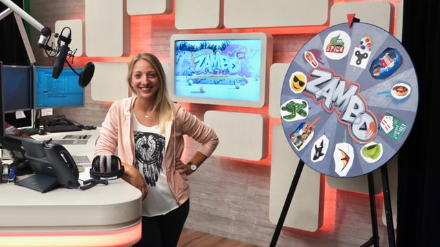 Anna Zöllig im «Zambo»-Studio, SRF Studio Zürich Brunnenhof Anna Zöllig im «Zambo»-Studio, SRF Studio Zürich Brunnenhof