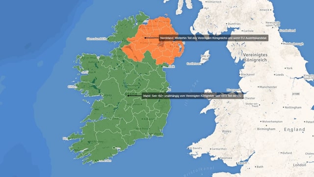 Eine Karte von Irland Eine Karte von Irland