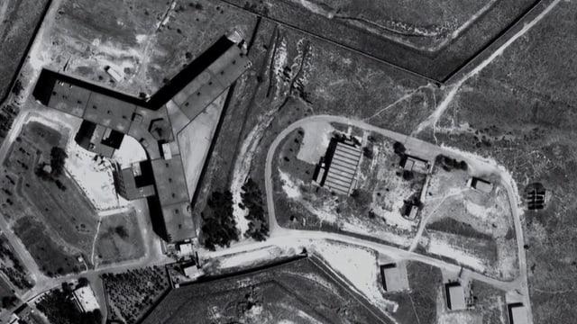 Luftansicht des Militärgefängnisses von Saydnaya. Luftansicht des Militärgefängnisses von Saydnaya.