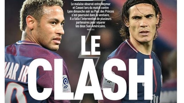 Die Titelseite der L'Equipe titelt «Le Clash». Die Titelseite der L'Equipe titelt «Le Clash».