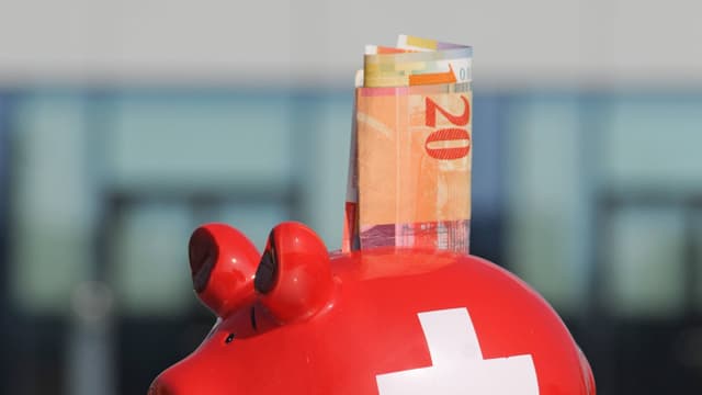 Sparschwein mit Note Sparschwein mit Note