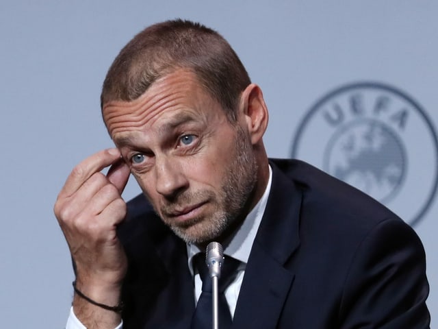Ein nachdenklicher Uefa-Präsident Aleksander Ceferin. Ein nachdenklicher Uefa-Präsident Aleksander Ceferin.