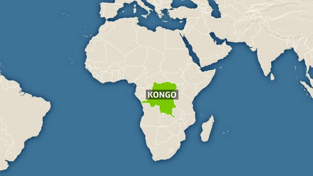 Karte von Afrika mit Kongo.
