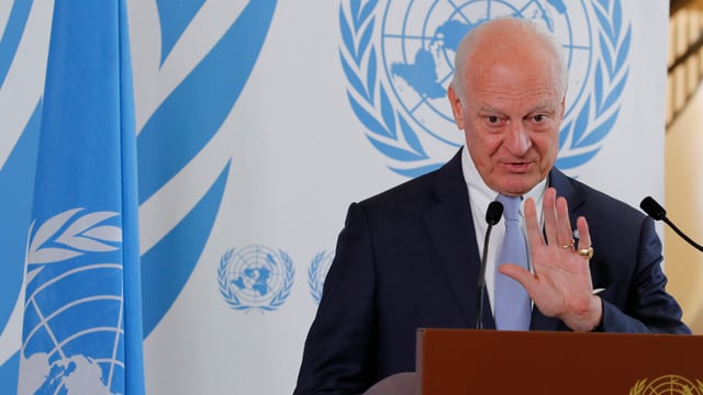 UNO-Syrienbeauftragte Staffan de Mistura. UNO-Syrienbeauftragte Staffan de Mistura.