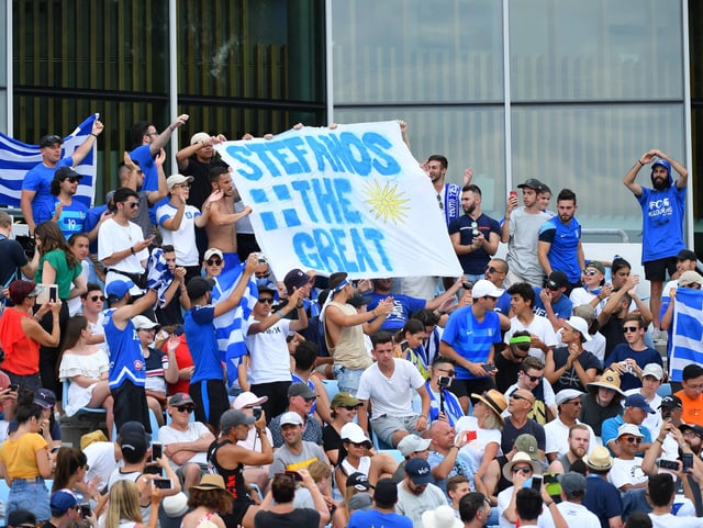 Die griechischen Fans in Melbourne. Die griechischen Fans in Melbourne.