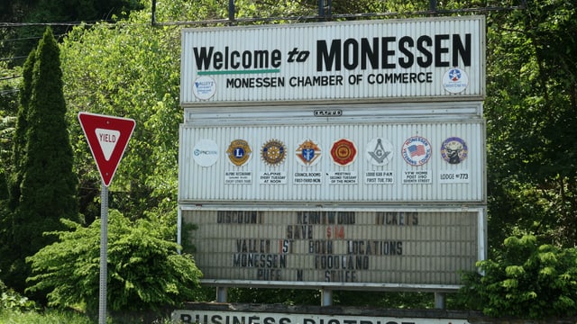 Ortsschild von Monessen Ortsschild von Monessen