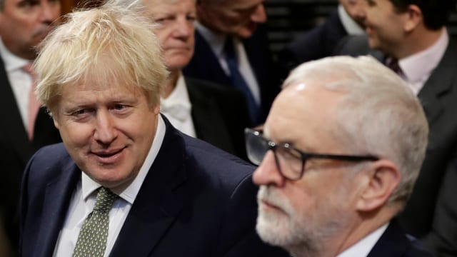Johnson und Corbyn im Parlament Johnson und Corbyn im Parlament