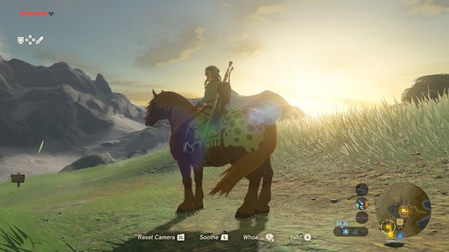 Link hoch zu Ross vor Sonnenaufgang. Link hoch zu Ross vor Sonnenaufgang.