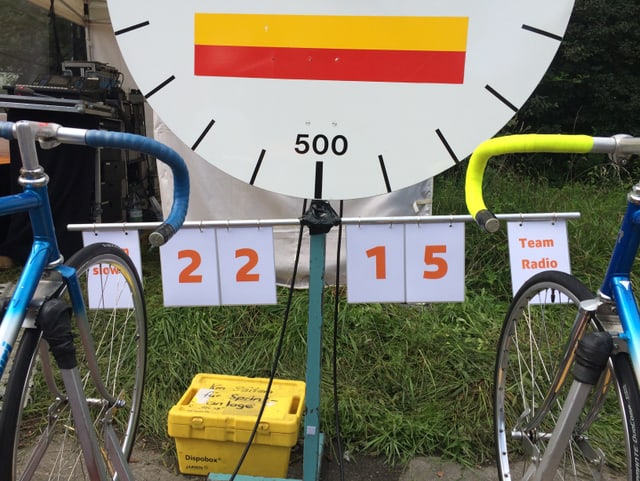 Punktestand beim Veloduell. Punktestand beim Veloduell.