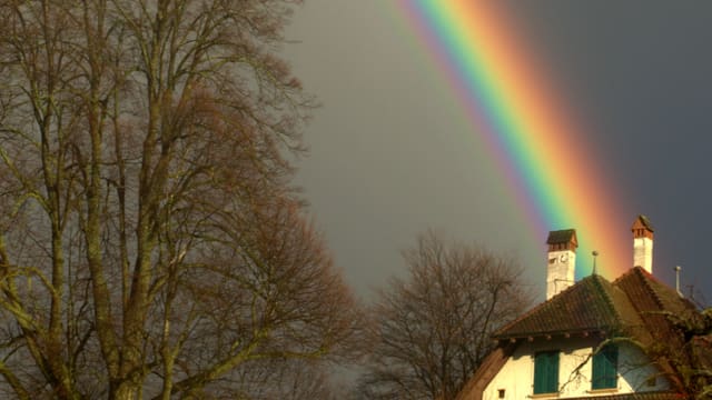 Die Farben des Regenbogens: innen ist violett, aussen rot. Die Farben des Regenbogens: innen ist violett, aussen rot.