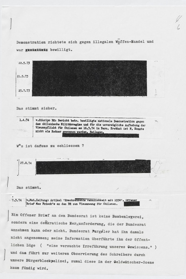 Ausschnitt aus Frischs Typoskript. Ausschnitt aus Frischs Typoskript.