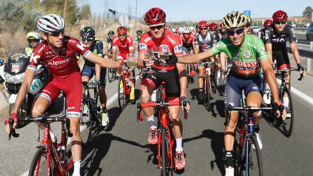 Zakarin, Froome und Nibali (v.l.) Zakarin, Froome und Nibali (v.l.)